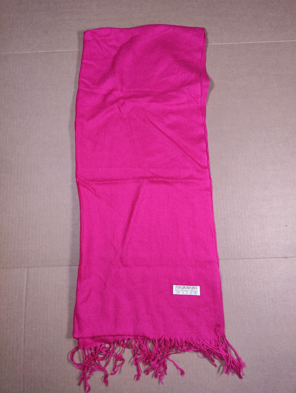 Pashmina Women's Pink 70% Cashmere 30% Silk Scarf Tassel Ends